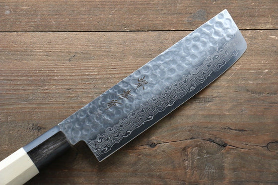 Sakai Takayuki AUS10 45 Layer Damascus Nakiri 160mm Magnolia Handle - Japanny - Best Japanese Knife