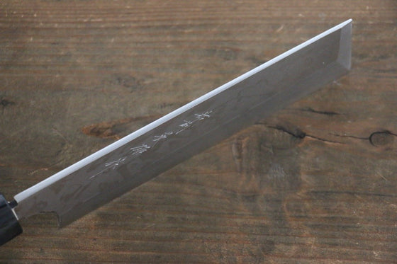 Hideo Kitaoka White Steel No.2 Damascus Kakugata Usuba Japanese Knife 180mm Shitan Handle - Japanny - Best Japanese Knife
