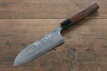  Nao Yamamoto VG10 Damascus Santoku  170mm Shitan Handle - Japanny - Best Japanese Knife