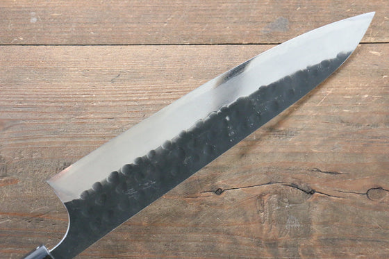 [Left Handed] Seisuke Blue Steel No.2 Hammered Kurouchi Gyuto 240mm with Shitan Handle - Japanny - Best Japanese Knife