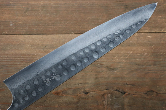 [Left Handed] Seisuke Blue Steel No.2 Hammered Damascus Gyuto Japanese Knife 240mm with Shitan Handle - Japanny - Best Japanese Knife