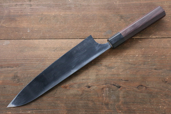 [Left Handed] Seisuke Blue Steel No.2 Hammered Kurouchi Gyuto 210mm with Shitan Handle - Japanny - Best Japanese Knife