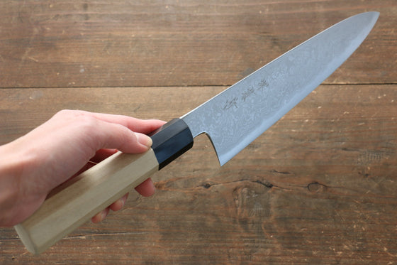 Kikumori Blue Steel No.1 Damascus Gyuto 240mm with Magnolia Handle - Japanny - Best Japanese Knife