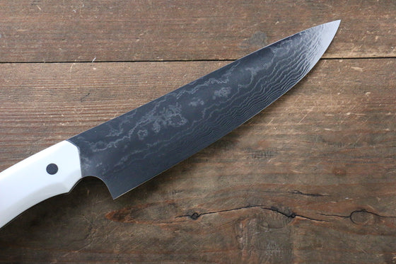 Takeshi Saji Coreless Mirrored Finish Gyuto  180mm Nomura White Stone Handle - Japanny - Best Japanese Knife