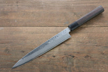  [Left Handed] Hideo Kitaoka White Steel No.2 Damascus Yanagiba Japanese Chef Knife 210mm - Japanny - Best Japanese Knife