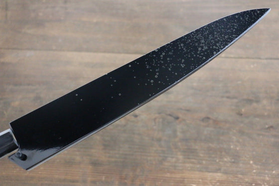 Sakai Takayuki AUS-10 45 Layer Damascus Hammered Sujihiki Japanese Chef Knife 240mm Silver Dots Lacquered Handle With Saya - Japanny - Best Japanese Knife