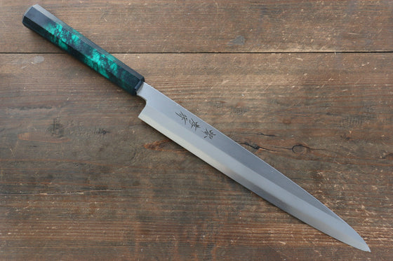 Sakai Takayuki Nanairo INOX Molybdenum Yanagiba 270mm ABS resin(Green tortoiseshell) Handle - Japanny - Best Japanese Knife