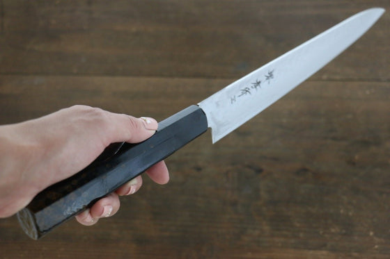 Sakai Takayuki AUS-10 45 Layer Damascus Hammered Sujihiki Japanese Chef Knife 240mm Gold Dots Lacquered Handle With Saya - Japanny - Best Japanese Knife