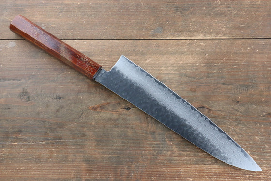 Sakai Takayuki VG10 33 Layer Damascus Gyuto Japanese Knife 240mm Live oak Lacquered (Seiren) Handle - Japanny - Best Japanese Knife