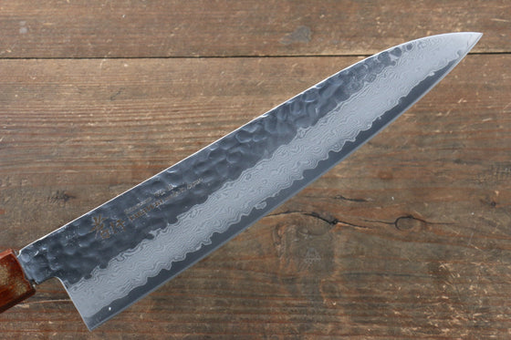 Sakai Takayuki VG10 33 Layer Damascus Gyuto 240mm Live oak Lacquered (Seiren) Handle - Japanny - Best Japanese Knife