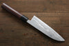 Kanetsune Blue Steel No.2 Damascus Santoku 165mm Shitan Handle - Japanny - Best Japanese Knife