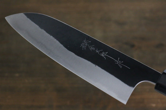 Yoshimi Kato Blue Super Clad Kurouchi Santoku Japanese Chef Knife 165mm Honduras Handle - Japanny - Best Japanese Knife