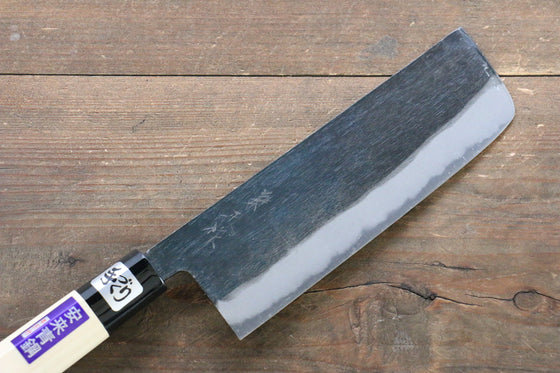 Kanetsune Blue Steel No.2 Kurouchi Nakiri  165mm Magnolia Handle - Japanny - Best Japanese Knife