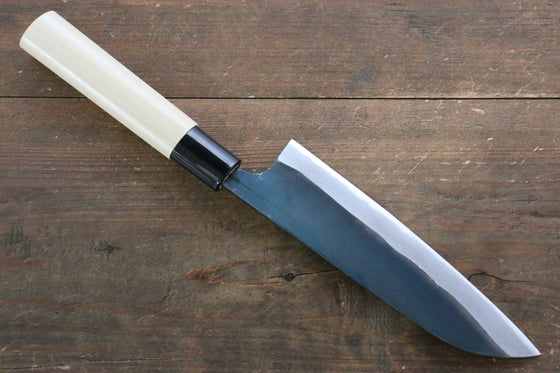 Kanetsune Blue Steel No.2 Kurouchi Santoku  165mm Magnolia Handle - Japanny - Best Japanese Knife