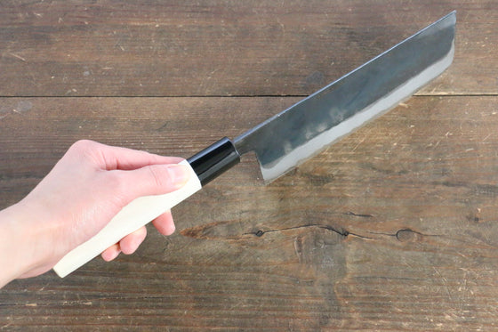 Kanetsune White Steel No.2 Kurouchi Nakiri 165mm Magnolia Handle - Japanny - Best Japanese Knife