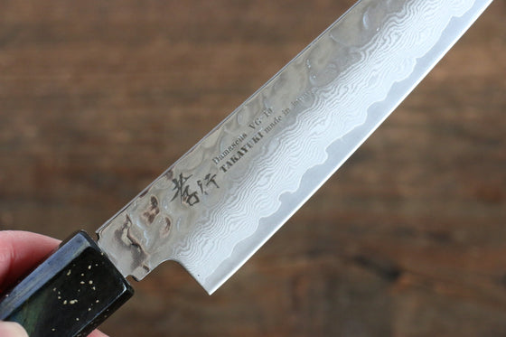Sakai Takayuki VG10 33 Layer Damascus Petty-Utility  150mm Live oak Lacquered (Saiseki) Handle - Japanny - Best Japanese Knife