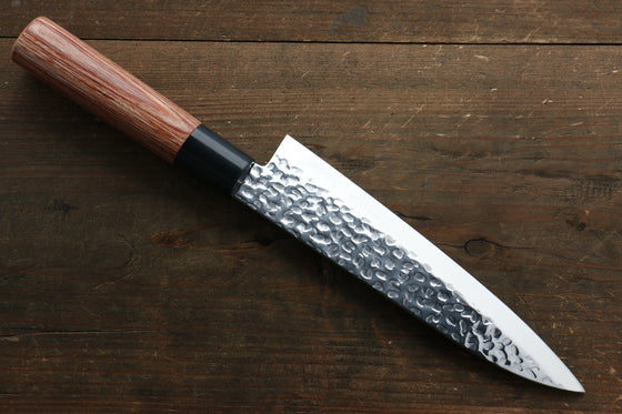 Kanetsune DSR-1K6 Hammered Gyuto Japanese Knife 180mm Red Pakka wood Handle - Japanny - Best Japanese Knife