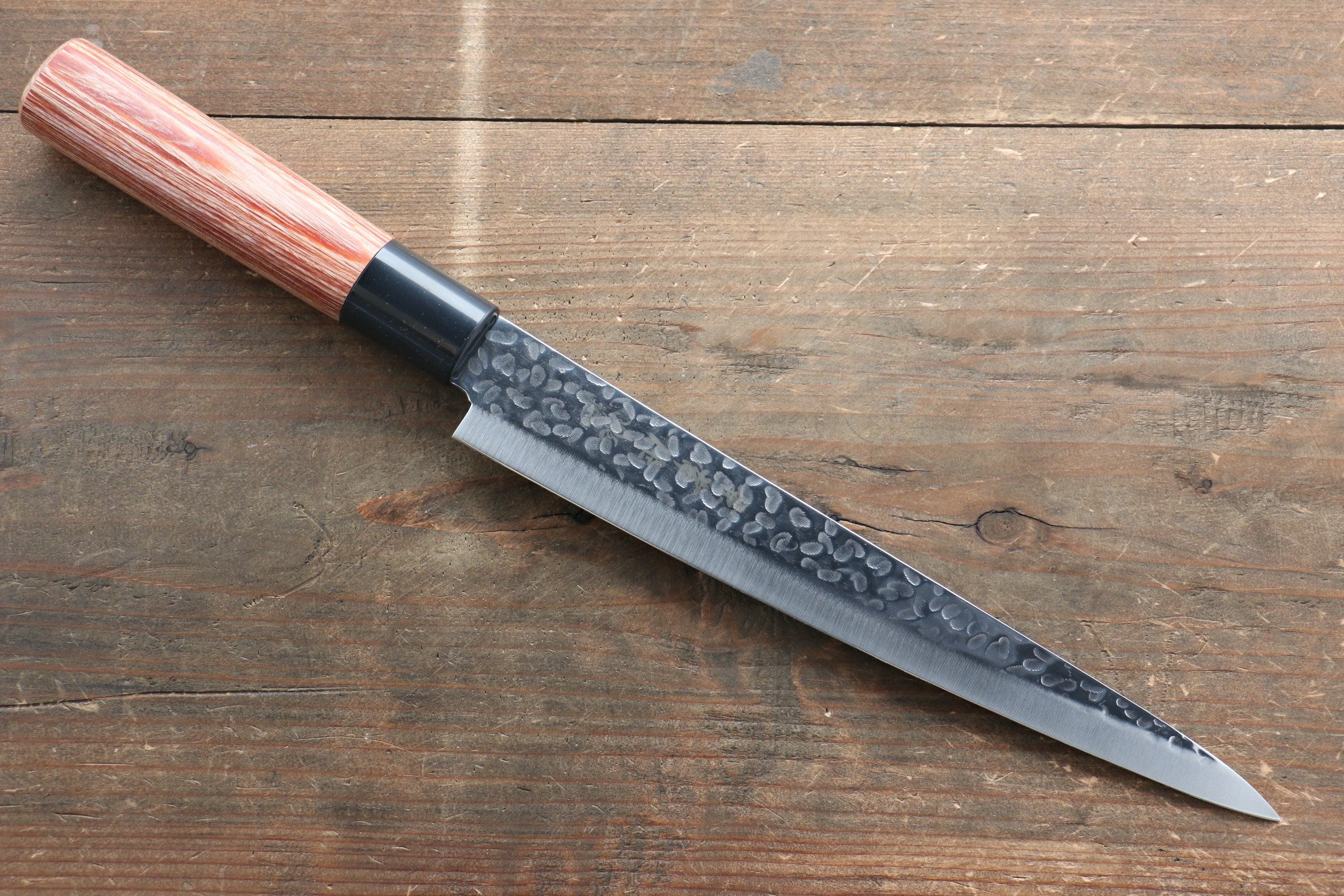 Kanetsune DSR-1K6 Hammered Sujihiki Japanese Knife 210mm Red Pakka wood Handle - Japanny - Best Japanese Knife