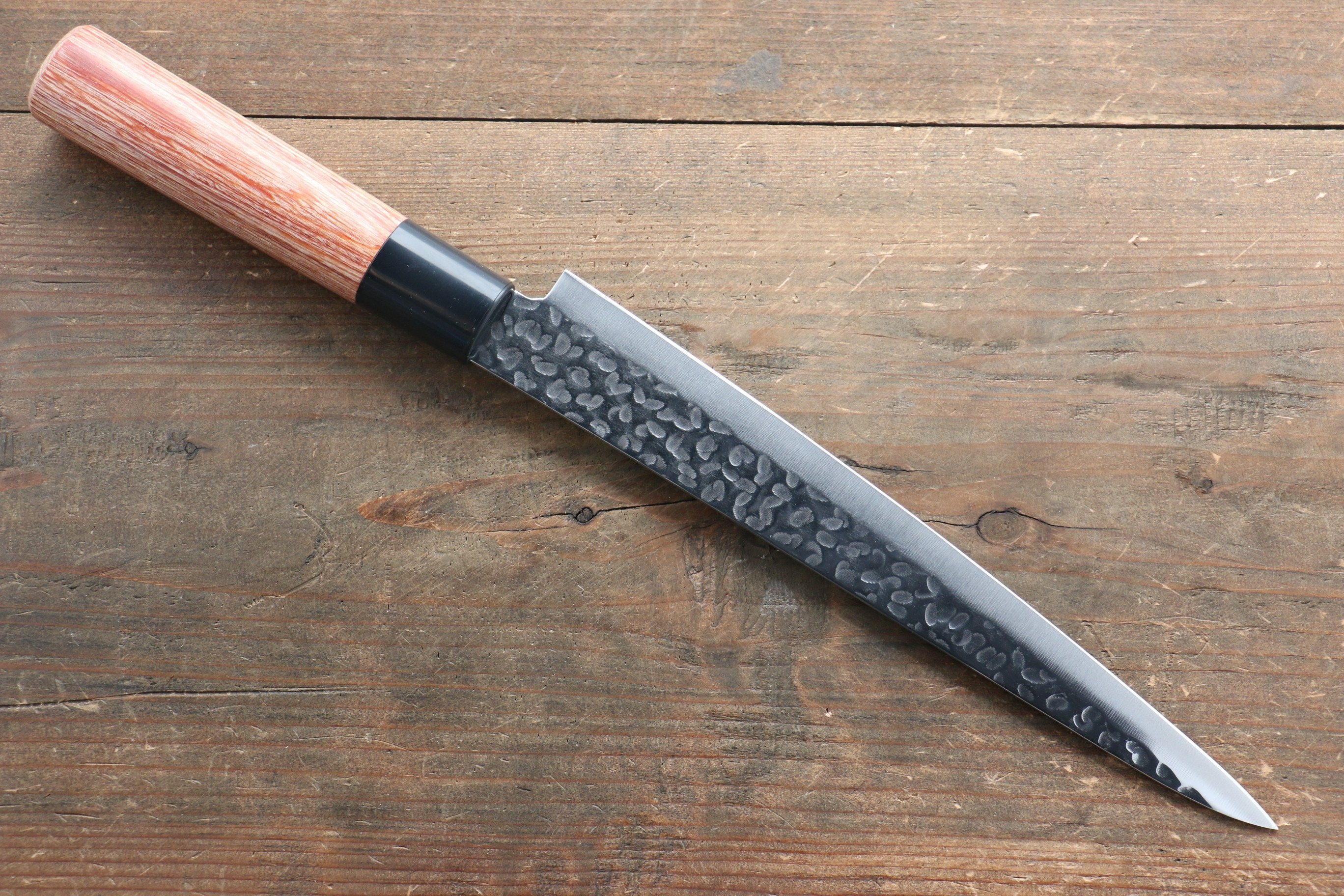 Kanetsune DSR-1K6 Hammered Sujihiki Japanese Knife 210mm Red Pakka wood Handle - Japanny - Best Japanese Knife