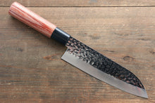  Kanetsune DSR-1K6 Hammered Santoku Japanese Knife 165mm Red Pakka wood Handle - Japanny - Best Japanese Knife