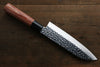 Kanetsune DSR-1K6 Hammered Santoku 165mm Red Pakka wood Handle - Japanny - Best Japanese Knife