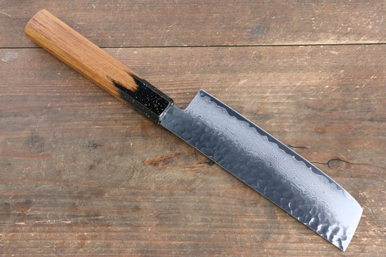 Sakai Takayuki VG10 33 Layer Damascus Nakiri 160mm Live oak Lacquered (Kokushin) Handle - Japanny - Best Japanese Knife
