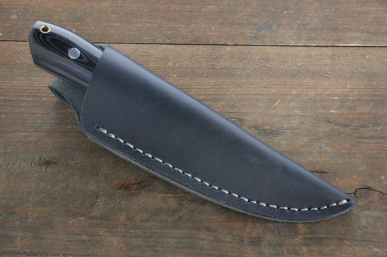 Takeshi Saji Blue Super Hunter Knife  85mm Black Micarta Handle - Japanny - Best Japanese Knife