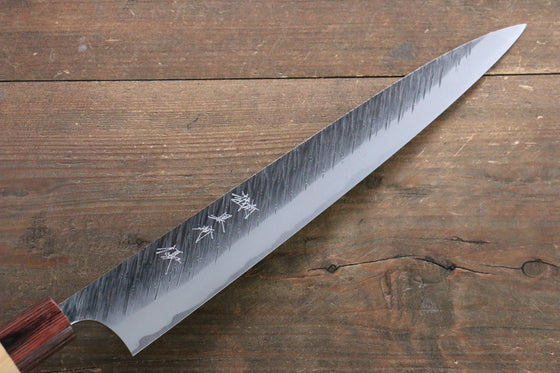 Yu Kurosaki Fujin Blue Super Hammered Sujihiki  270mm Keyaki (Japanese Elm) Handle - Japanny - Best Japanese Knife