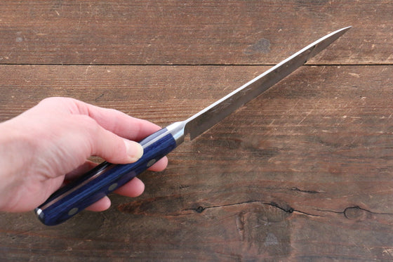 Seisuke Seiun VG10 33 Layer Damascus Petty-Utility  135mm Blue Pakka wood Handle with Sheath - Japanny - Best Japanese Knife
