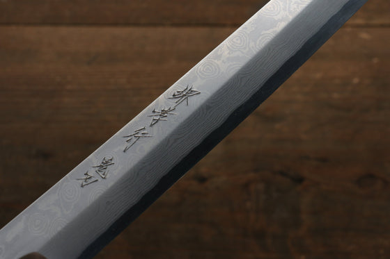 Sakai Takayuki Silver Steel No.3 Damascus Kiritsuke Yanagiba 300mm Ebony with Ring Handle with Sheath - Japanny - Best Japanese Knife