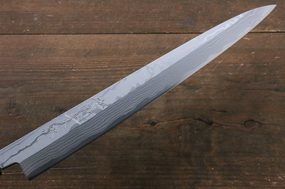 Shigeki Tanaka Blue Steel No.2 Damascus Yanagiba 300mm Ebony Wood Handle - Japanny - Best Japanese Knife