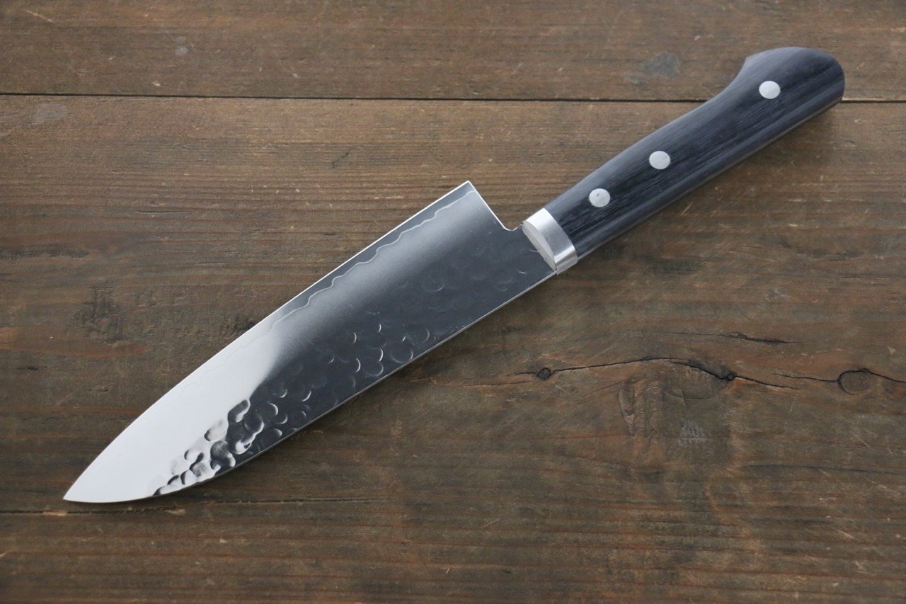Kanetsune VG1 Hammered Santoku Japanese Knife 165mm Pakka wood Handle - Japanny - Best Japanese Knife