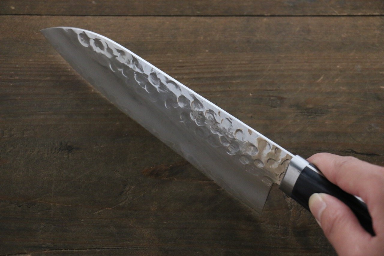 Kanetsune VG1 Hammered Santoku Japanese Knife 165mm Pakka wood Handle - Japanny - Best Japanese Knife