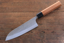  Nao Yamamoto SRS13 Black Damascus Santoku  165mm Cherry Blossoms Handle - Japanny - Best Japanese Knife