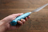 Yu Kurosaki Fujin SPG2 Hammered Damascus Gyuto  240mm Turquoise Handle - Japanny - Best Japanese Knife