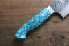 Yu Kurosaki Fujin SPG2 Hammered Damascus Bunka 180mm Turquoise Handle - Japanny - Best Japanese Knife