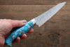 Yu Kurosaki Fujin SPG2 Hammered Damascus Petty-Utility  150mm Turquoise Handle - Japanny - Best Japanese Knife