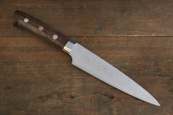 Takeshi Saji R2/SG2 Diamond Finish Damascus Petty-Utility 150mm Ironwood Handle - Japanny - Best Japanese Knife