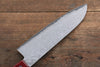 Nao Yamamoto VG10 Black Damascus Santoku 180mm Red Pakka wood Handle - Japanny - Best Japanese Knife