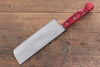 Nao Yamamoto SG2 Damascus Migaki Finished Nakiri 165mm Red Pakka wood Handle - Japanny - Best Japanese Knife