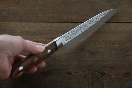 Yu Kurosaki Shizuku R2/SG2 Hammered Petty Japanese Chef Knife 130mm with Chinese Quince Handle - Japanny - Best Japanese Knife
