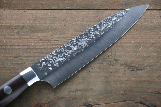 Yu Kurosaki Shizuku R2/SG2 Hammered Petty Japanese Chef Knife 130mm with Iron Wood Handle - Japanny - Best Japanese Knife