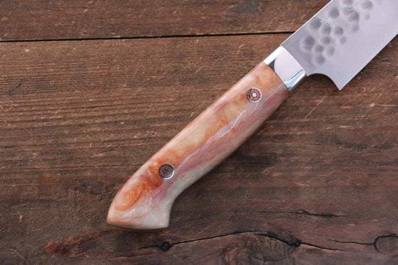 Yoshimi Kato R2/SG2 Hammered(Maru) Small Bunka Japanese Knife 120mm Acrylic Handle - Japanny - Best Japanese Knife