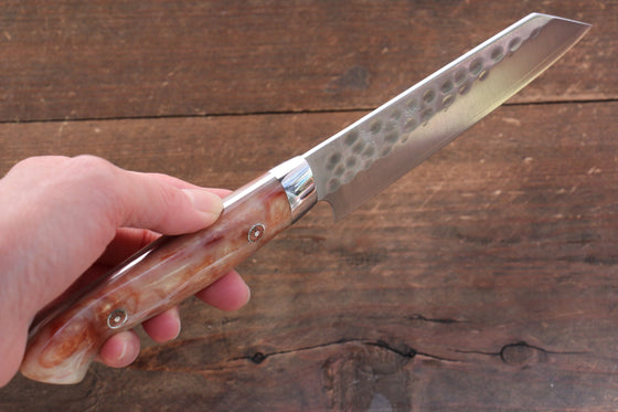 Yoshimi Kato R2/SG2 Hammered(Maru) Small Bunka Japanese Knife 120mm Acrylic Handle - Japanny - Best Japanese Knife