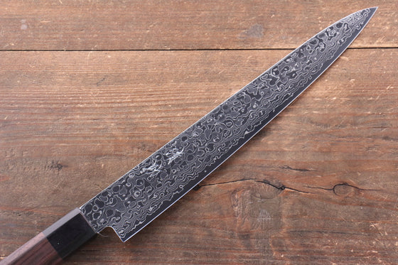 Seisuke AUS10 Damascus Sujihiki 240mm Shitan Handle - Japanny - Best Japanese Knife