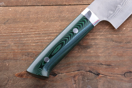 Takeshi Saji VG10 Diamond Finish Damascus Gyuto  240mm Green Micarta Handle - Japanny - Best Japanese Knife