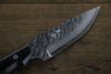 Yu Kurosaki Fujin VG10 Damascus Hunter knife Japanese Chef Knife 120mm Black Micarta handle with Saya - Japanny - Best Japanese Knife
