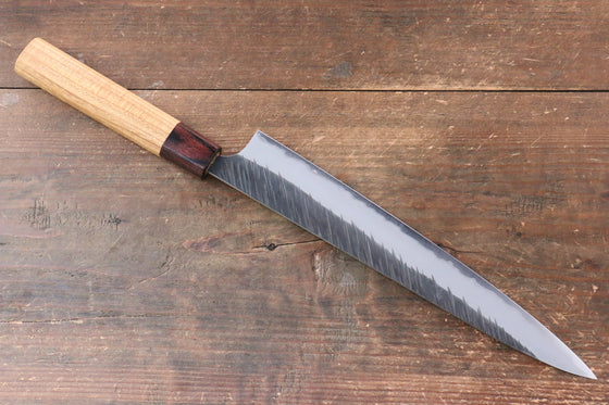 Yu Kurosaki Fujin Blue Super Hammered Sujihiki  240mm Keyaki (Japanese Elm) Handle - Japanny - Best Japanese Knife