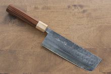  Kunihira VG1 Hammered Nakiri Japanese Knife 165mm Morado Handle - Japanny - Best Japanese Knife