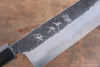 Yu Kurosaki Shizuku Blue Super Hammered Santoku Japanese Knife 165mm Shitan Handle - Japanny - Best Japanese Knife